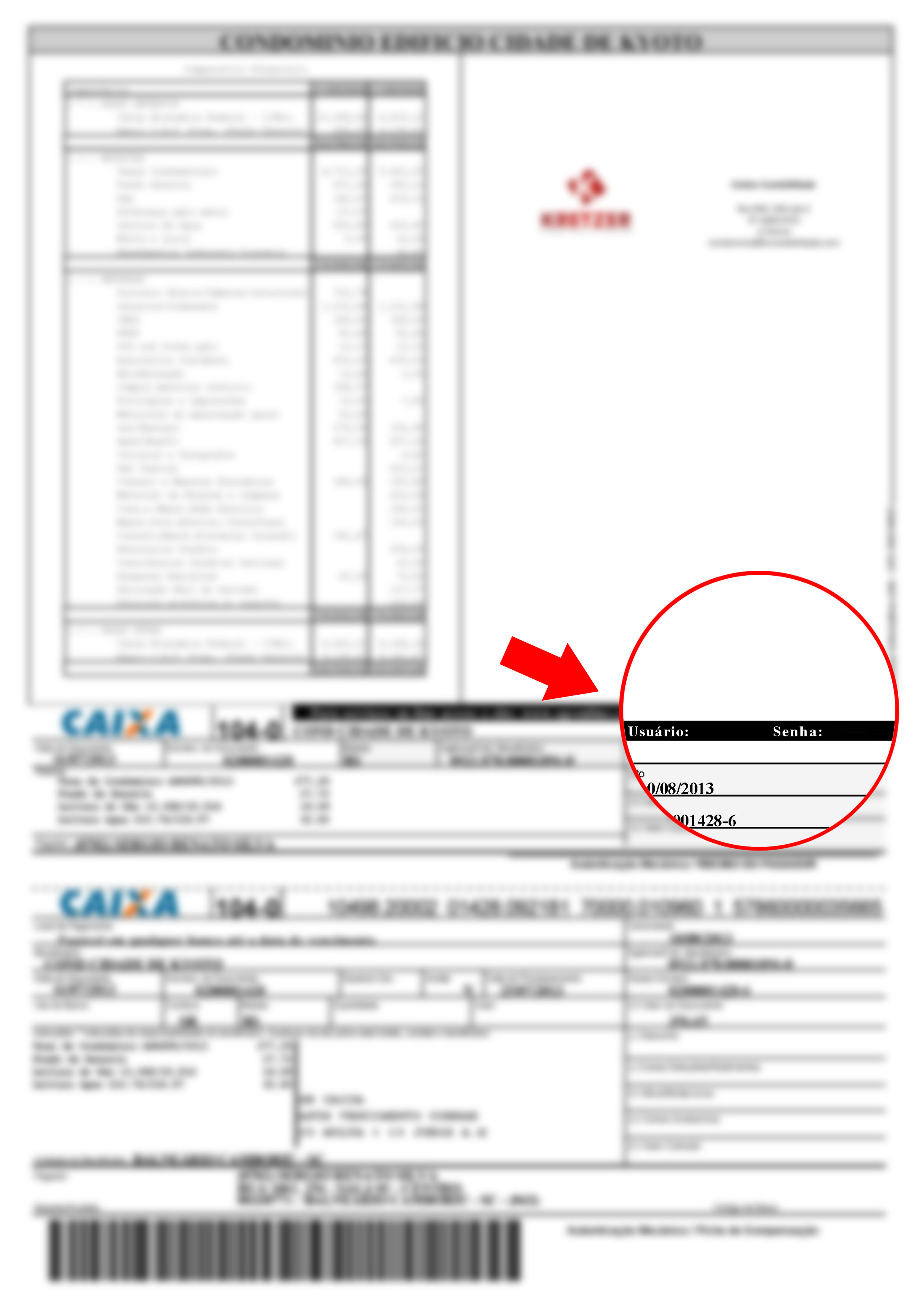 Boleto - Exemplo Usuario e Senha